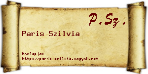 Paris Szilvia névjegykártya